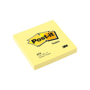 3M Post-it Notes 654, 3×3 inches, Canary Yellow