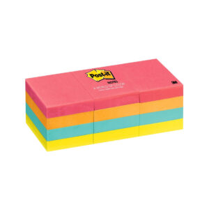 3M Post-it Notes 653AN, 1.5×2 inches, 12pads/pack, Neon Colors