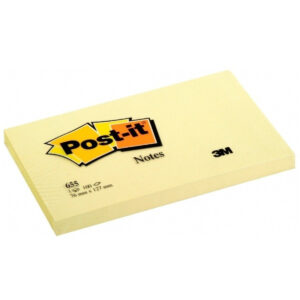 3M Post-it Notes 655, 3×5 inches, Canary Yellow