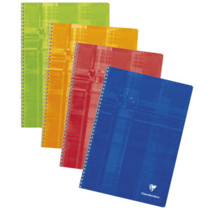 Clairefontaine Spiral Notebook A4, Graph Ruled, 90gsm, 100/pages, Assorted Colors
