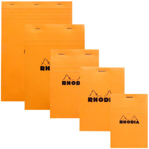 RHODIA Notepad, Graph Ruled, 80gsm, 80/pages, Orange, Assorted Sizes