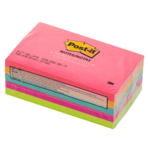 3M Post-it Notes 655-5PK, 3×5 inches, 5pads/pack, Neon Colors