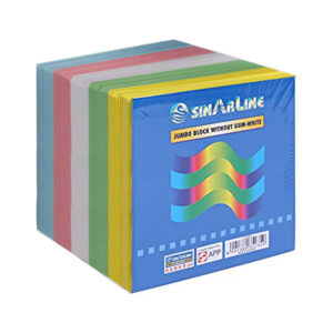 Sinarline Paper Cube without gum, 9x9x9cm, Assorted Colors
