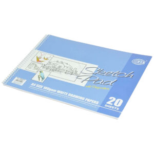 FIS Sketch Pad A4, side spiral, perforated pages, 100gsm