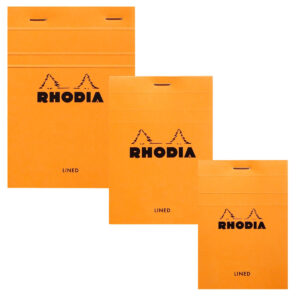RHODIA Notepad, Lined, 80gsm, 80/pages, Orange, Assorted Sizes
